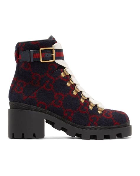 navy blue gucci boots|gucci ankle boots.